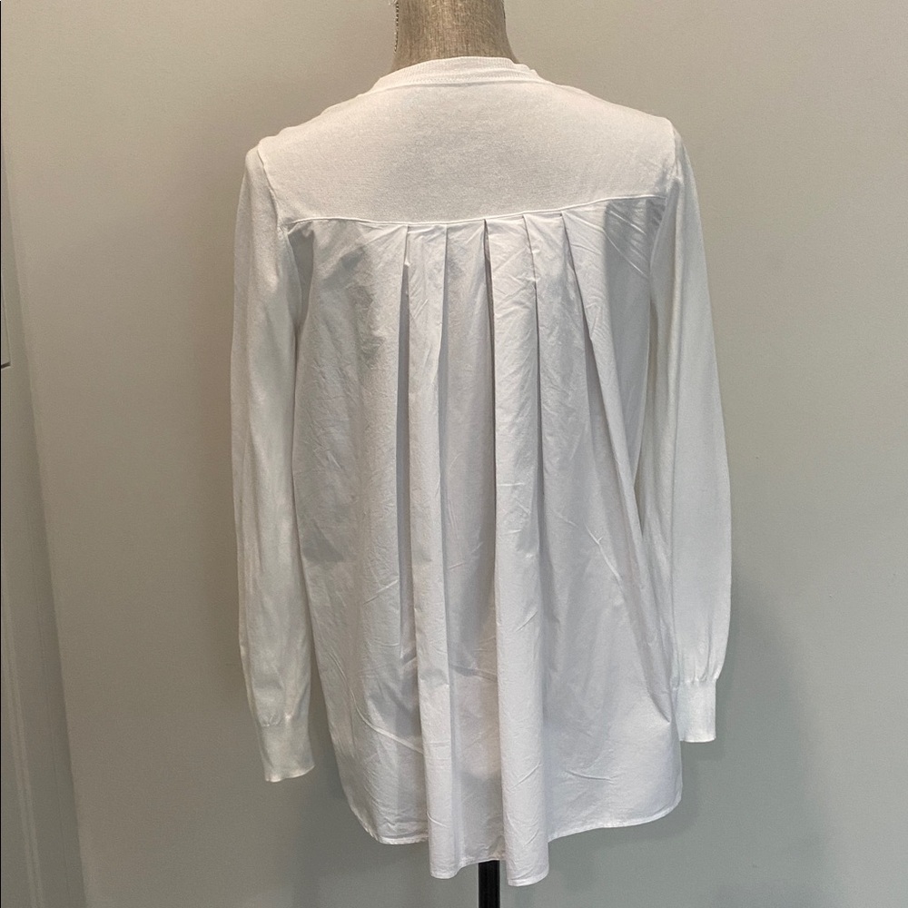 Marc Cain White Knit High Low Cardigan Cotton Button Front Size 2 Medium - Picture 9 of 15